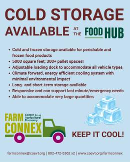 Cold Storage Available at the Food Hub